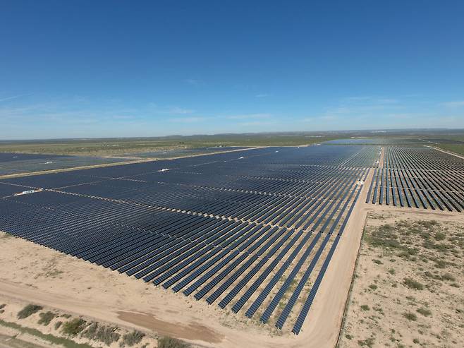 한화솔루션 제품이 공급된 미국 텍사스주 태양광발전소.