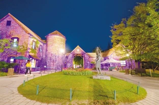 남산면 햇골길에 있는 제이드가든수목원의 야경