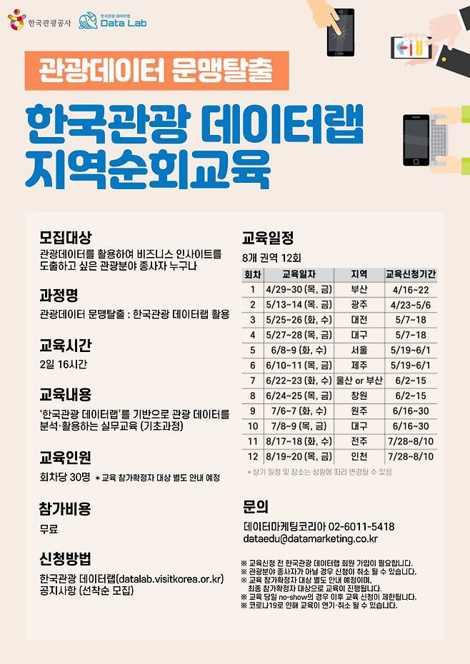 '한국관광 데이터랩' 지역순회 설명회(관광데이터 문맹탈출) 포스터