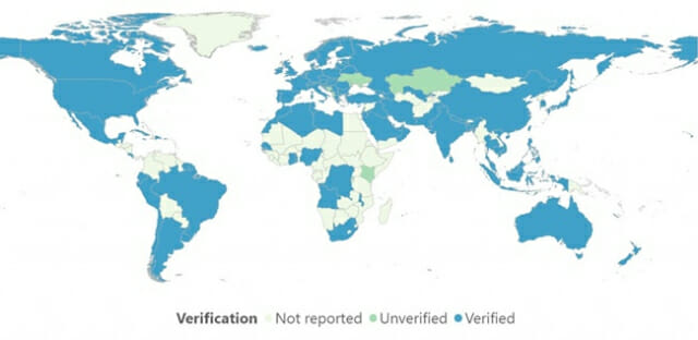 전 세계 변이 바이러스가 확산 정도를 나타내는 지도. (인포그래픽=미국 CDC)
