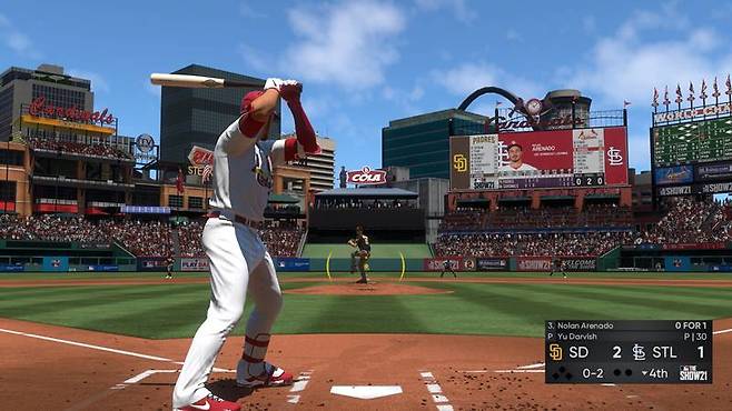 기본적인 타격 화면