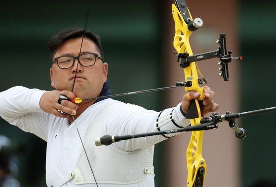 23일 끝난 도쿄올림픽 선발전 남자부 1위를 차지한 김우진. [연합뉴스]