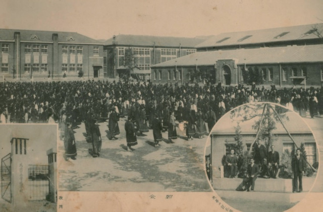 ▲1936년 마산공립보통학교 아침조회 장면. 현재 성호초등학교. ⓒ경남교육청