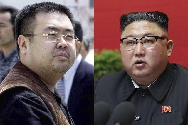 김한솔의 아버지이자 피살된 김정남의 2001년 5월 모습(왼쪽). 김정은 북한 국무위원장이 지난 1월 5일 평양에서 열린 노동당 제8차 대회에 참석했던 모습(오른쪽). AP뉴시스