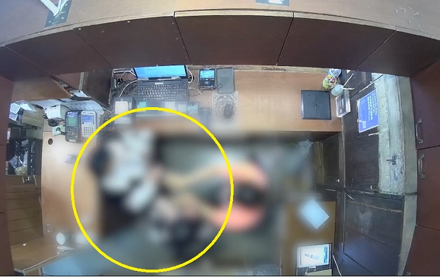 주한벨기에대사 부인의 폭행 장면이 담긴 CCTV 영상. MBC 캡처