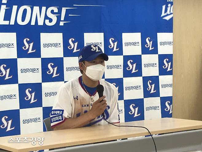 28일 대구 NC전을 마친 뒤 인터뷰하고 있는 삼성 김상수. 대구 | 김하진 기자