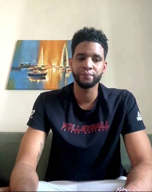 4일 KOVO 남자부 외국인 드래프트에 참가한 쿠바 출신 레오./화면 캡처