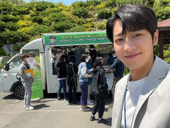 Actor Lee Sang-yeob has revealed his latest situation during a filming of Drama Not CrazyLee Sang-yeob posted a photo on his SNS on the 5th with an article entitled Thank you # Its not birthday today.The photo was a coffee car certification shot that arrived at MBCs new drama Not crazy.Lee Sang-yeobs warm visuals, which responds to Thai fans support with Smile, attract attention.The fans who encountered the photos responded such as shooting fighting, expecting and melting in Smile.On the other hand, MBC Not crazy is a drama that contains the fierce survival period of middle-aged directing struggling to survive in a cataclysmic workplace.Lee Sang-yeob plays the role of Han Se-kwon, an electronics company division in the play, and works with Moon So-ri, Jung Jae-young and Kim Nam-hee.