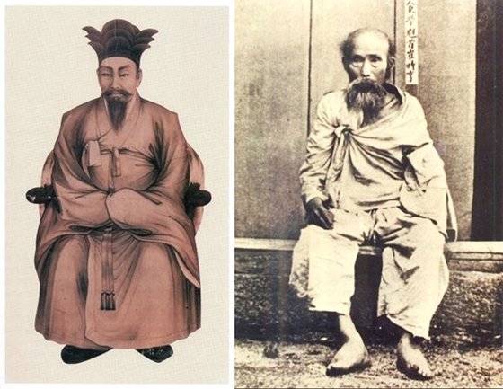 동학의 창시자 수운 최제우(왼족)은 경주 출신이다. 수운은 지식인들을 제치고 순수했던 해월 최시형을 후계자로 지명했다. [중앙포토]