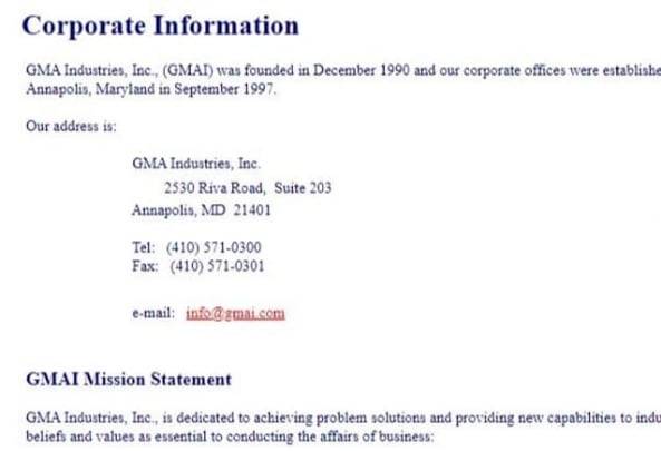 gmai닷컴은 구글이 Gmail 서비스를 시작하기 전인 1991년부터 미국 GMA인터스트리즈라는 기업이 소유하고 있었다. gmai닷컴 도메인은 이후 다른 기업에 이전된 후 정확한 소유자가 밝혀지지 않고 있다.