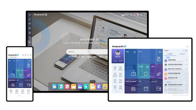 더존비즈온이 ERP와 그룹웨어, 문서관리 기능을 통합한 신개념 ERP 아마란스 10을 출시했다. 더존비즈온 제공