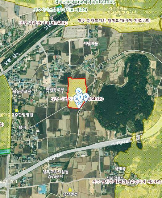 경주 천관사지 위치도