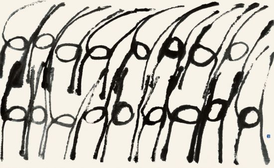 산정 서세옥, 춤추는 사람들, 1989, 닥종이에 수묵, 163.5x259cm(사진제공=성북구립미술관)