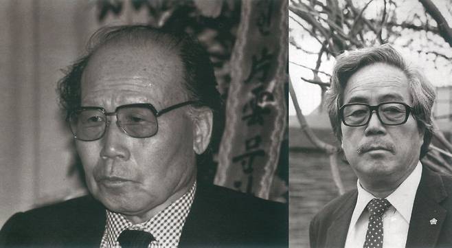 시인 조병화(왼쪽)와 소설가 이병주(대산문화재단)© 뉴스1© 뉴스1