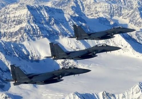 F-15K from the Korean Air Force taking part in a previous Red Flag-Alaska drill. [YONHAP]