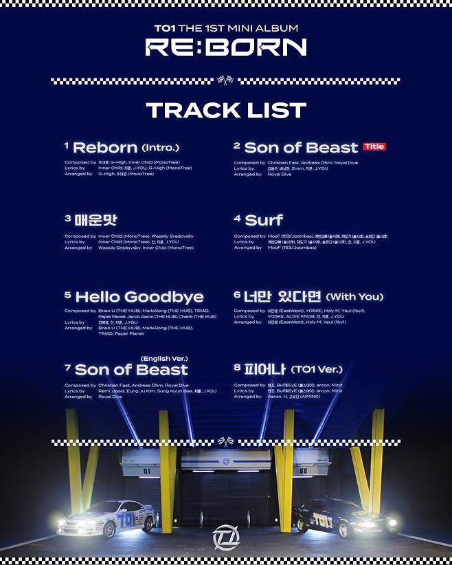TO1, 'RE:BORN' 트랙리스트 공개…타이틀곡은 '썬 오브 비스트'