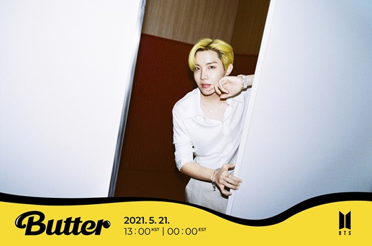 BTS has completed the release of the first concept individual Teaser photo of the new digital single Butter.J-Hope, Jimin and Bue made the final announcement of the teaser photo by members of the new song Butter ahead of the announcement through the official SNS on the 14th.Following the group photo, the first concept Teaser photo, which contains 7 colors of charm, is being released one after another, raising expectations.J-Hope, Jimin, and V also made a Teaser photo in the background of the elevator, just like the members who were released earlier.J-Hope, which has a bright tone of hair color change, shows a soft yet refreshing charm with a slightly smile.BTS has been introducing individual Teasers, which emphasize different personality for each member, including group Teaser Photos taken in the background of elevators from the 10th.According to the promotion schedule of Butter released earlier, the second concept of Teaser photo will be released on the 17th.Meanwhile, BTS, which will release its new digital single Butter on the 21st, will unveil its Butter stage for the first time at the 2021 Billboard Music Awards, which is considered to be the United States of Americas three major music awards ceremony.This years BBMA will be broadcast live on the United States of America NBC broadcast on Sunday.Star* Star is reported to the victims of school violence by entertainers and entertainment workers.So far, we have received reports on stars and other stars that have been suspected of school violence.Please contact STAR School Violence Report 1-on-1 Open Chat Katokbang (https://open.kakao.com/o/sjLdnJYc).