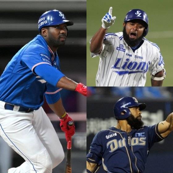 올 시즌 초반 엄청난 활약을 이어가고 있는 삼성 외국인 타자 피렐라(왼쪽부터 시계 방향). 구단 역대 최고 외국인 타자 야마이코 나바로오 KBO리그 역대 최고 외국인 타자로 분류되는 에릭 테임즈의 첫 시즌 34경기 성적을 압도했다. IS 포토, 삼성 제공