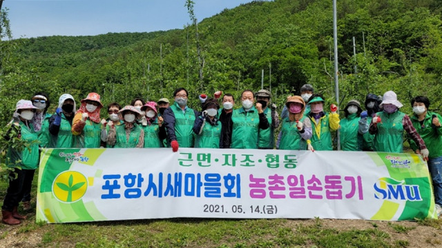 ▲ 포항시새마을회가 농촌일손돕기에 나서고 있다. ⓒ 포항시새마을회 제공