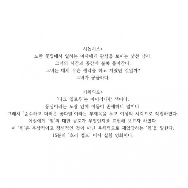구혜선이 공개한 '다크 옐로우' 시놉시스와 기획의도. / 사진=구혜선 인스타그램
