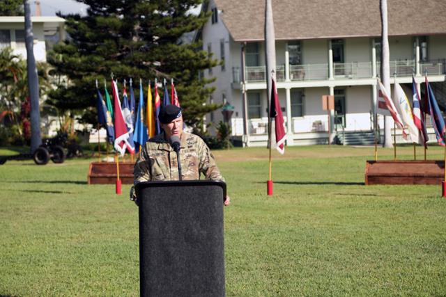 폴 라카메라 주한미군사령관 지명자가 지난 2019년 11월 18일 미국 하와이주 포트 샤프터에서 열린 미국 태평양육군사령관 취임식에서 연설하고 있다. 미 육군 제공