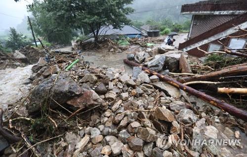 지난해 산사태로 토사가 덮친 전북 남원의 한 주택 [연합뉴스 자료사진]
