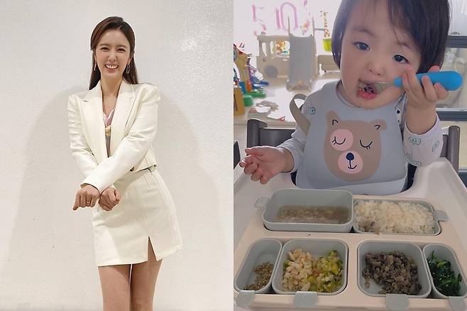 ▲ 정지원(왼쪽)과 아들. 출처ㅣ정지원 아나운서 SNS