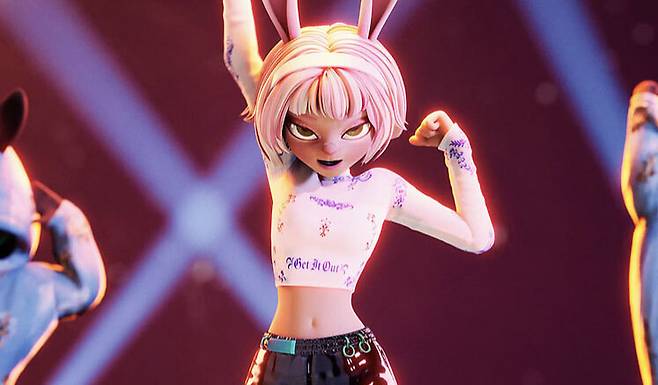 인공지능(AI) 캐릭터 아뽀키는 상당한 인지도를 갖춘 케이팝 사이버 아티스트로 자리매김했다. 컴퓨터로 만들어냈다지만, 기획사가 만든 콘셉트와 세계관에 맞춰 움직이는 ‘인간 아이돌’과 얼마나 차이가 있을까. 아뽀키 소속사 븨븨(VV)엔터테인먼트 누리집