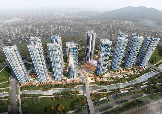 경기 파주 운정신도시 P1·P2블록 복합시설 개발프로젝트 조감도. [인창개발 제공]