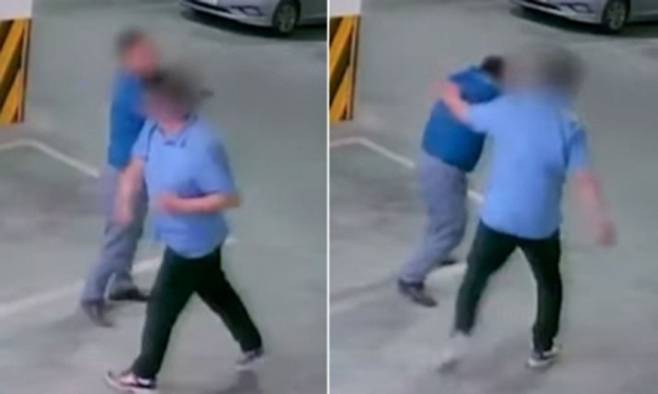 지난해 5월 30일 대구 북구의 한 주점 주차장에서 A씨가 피해자를 폭행하는 CCTV 장면