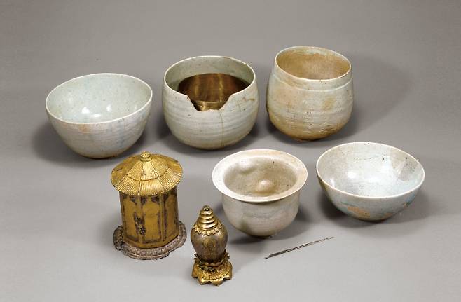 보물 제1925호 이성계 발원 사리장엄구 일괄, 고려 1390~1391년, 금강산 출토.   국립중앙박물관 제공