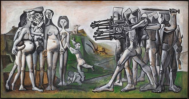 파블로 피카소 1951년작 '한국에서의 학살'(합판에 유화·110x210cm). /ⓒSuccession Picasso