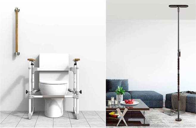 변기 거치형과 기둥형 수호천사 설치 모습, 출처: 세비앙