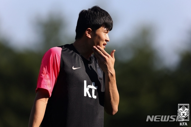 [서울=뉴시스] 벤투호 수비수 김민재. (사진=대한축구협회 제공)