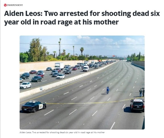 6세 소년 고속도로에서 총격 살해당해 / 사진 = 인디펜던트 관련 보도 캡처