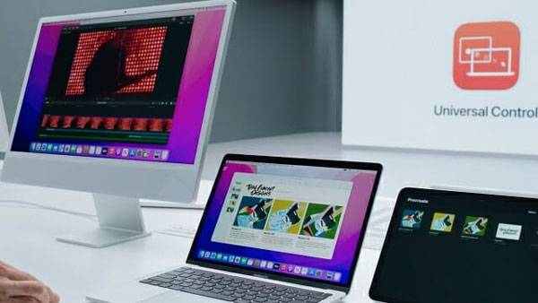 새로운 맥OS 몬터레이를 깔면 맥북의 키보드, 마우스 등으로 옆에 있는 아이패드를 통제할 수 있게 된다. [사진 제공 = 애플]