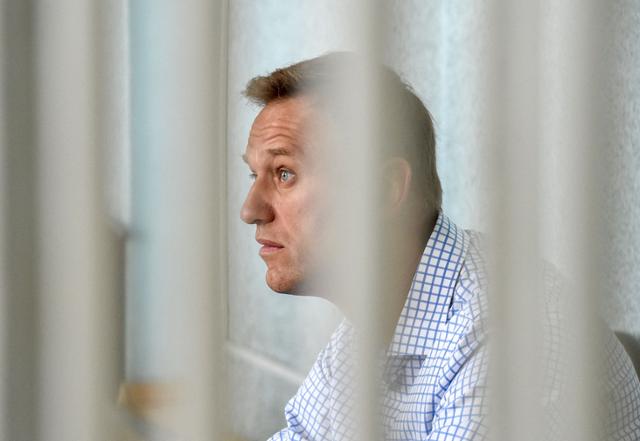 블라디미르 푸틴 러시아 대통령과 그의 측근들의 부정부패를 잇따라 폭로한 러시아 야권 지도자 알렉세이 나발니가 2019년 6월 24일 모스크바 시 법원에서 열린 청문회에 참석해 있다. 모스크바=AFP 연합뉴스.