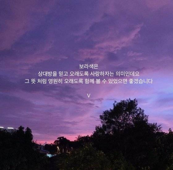 멤버 뷔가 설명한 '보라해'의 뜻
