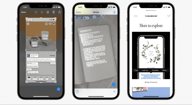 라이브 텍스트 등 일부 기능은 M1 칩 탑재 맥에서만 작동한다. (사진=애플)