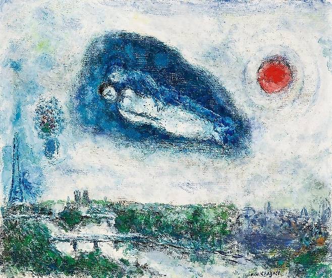 "Le couple au-dessus” by Marc Chagall (Seoul Auction)
