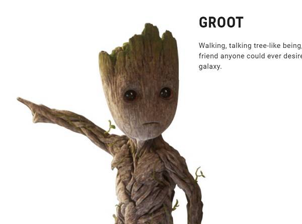 그루트의 주성분도 리그닌?/이미지= 마블 홈페이지 그루트 프로필 발췌