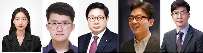 왼쪽부터 이보영 석박통합과정(공동 제1저자), 이재원 석박통합과정(공동 제1저자), 안동준 교수(공동저자), 이승우 교수(교신저자), 오민규 교수(교신저자)