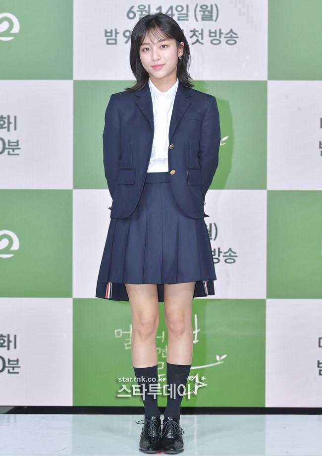 `멀리서 보면 푸른 봄` 제작발표회에 참석한 강민아. 제공| KBS2