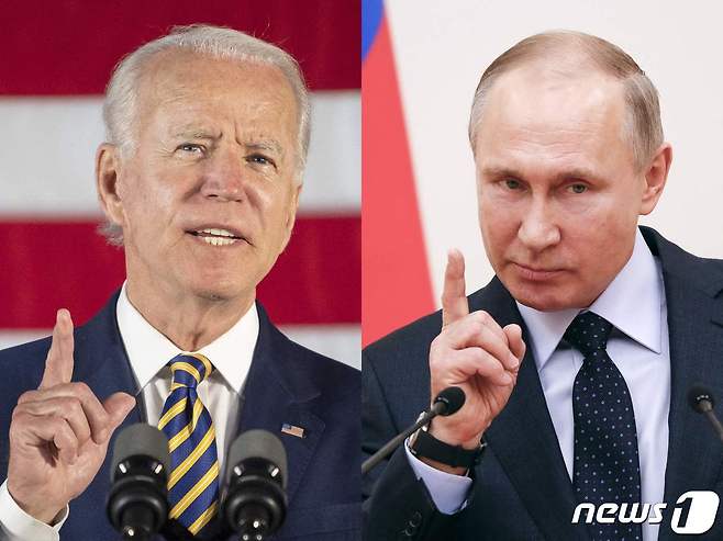 조 바이든 미국 대통령(왼쪽)과 블라디미르 푸틴 러시아 대통령(오른쪽) © AFP=뉴스1