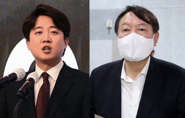이준석 국민의힘 대표(왼쪽)와 윤석열 전 검찰총장. 뉴스1