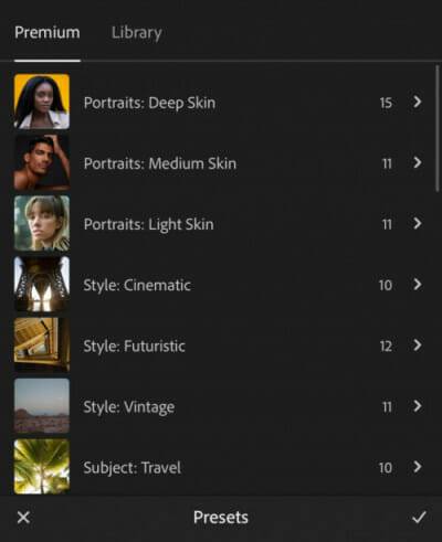 라이트룸에 프리미엄 프리셋 기능이 추가됐다.