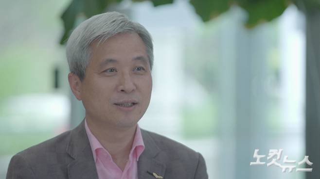 CBS와의 인터뷰에서 바이든 대통령 초청에 대해 얘기하고 있는 곽상욱 오산시장. 박철웅 PD