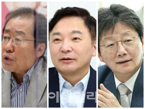 왼쪽부터 홍준표 국민의힘 의원, 원희룡 제주지사, 유승민 전 의원.(사진=이데일리DB)