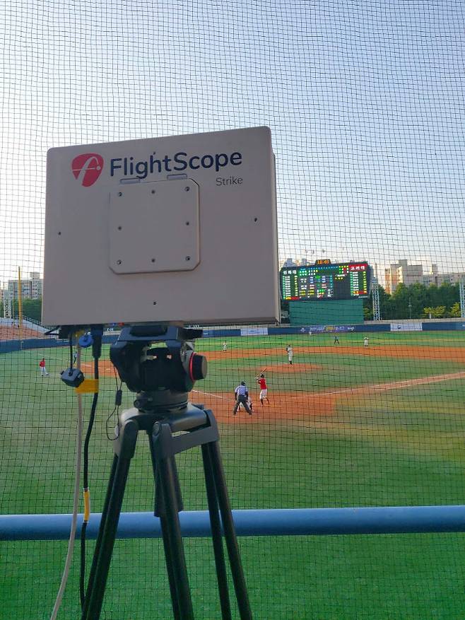 대학야구 U리그 왕중왕전에 설치된 데이터 측정 장비. 사진=스포츠데이터에볼루션