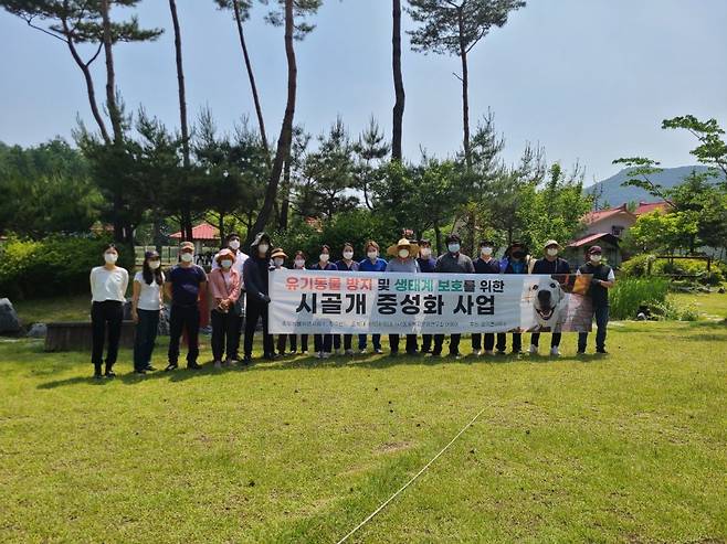 지난 5월, 충북 청주서 시골개 중성화 사업을 진행한 동물복지문제연구소 어웨어와 청주동물원, 충북대 수의대와 의대 관계자들./사진=어웨어